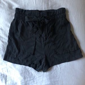 High waisted tie front shorts